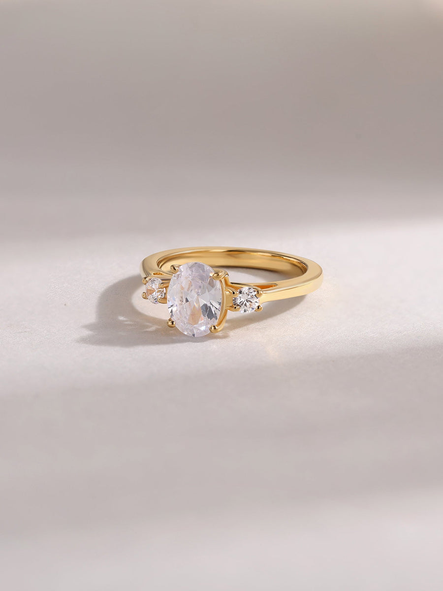 1 Carat Oval Lab Diamond Solitaire Engagement Ring