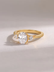 1 Carat Oval Lab Diamond Solitaire Engagement Ring