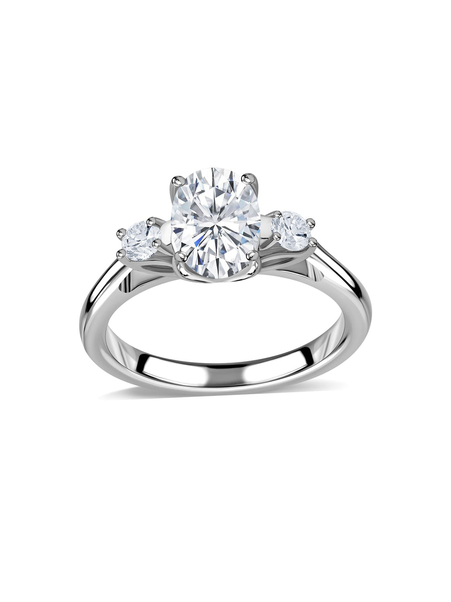 1 Carat Oval Lab Diamond Solitaire Engagement Ring