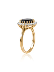 Midnight Halo Black Spinel Silver Ring