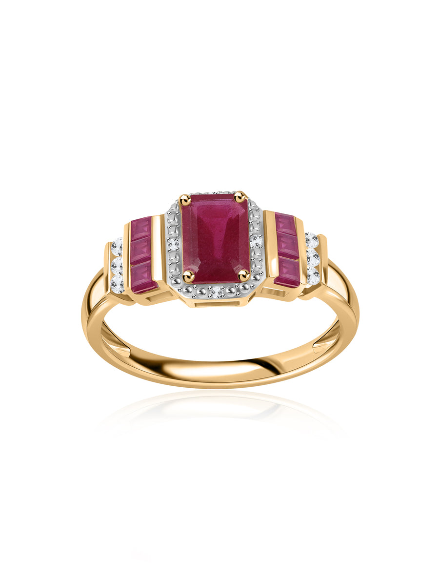 Ruby Statement Silver Cocktail Ring