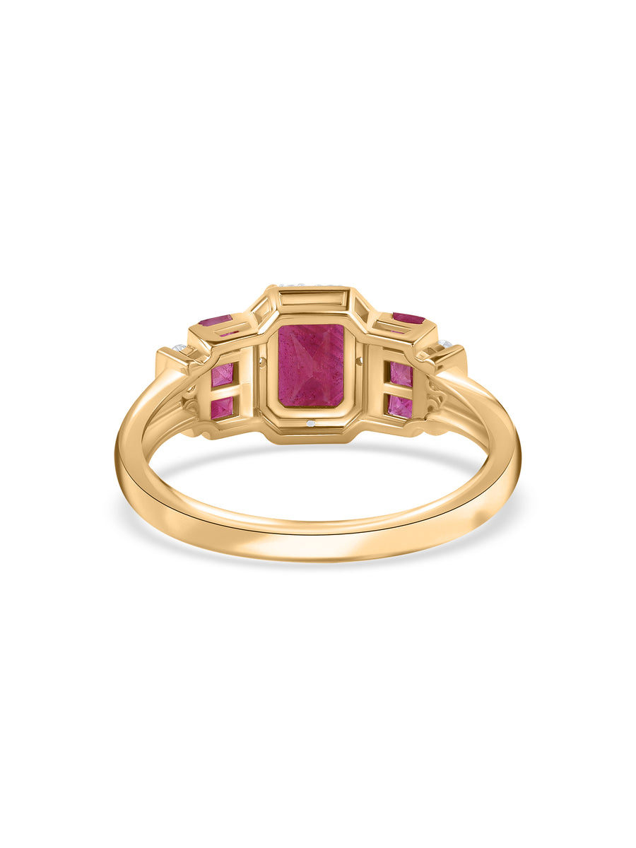 Ruby Statement Silver Cocktail Ring