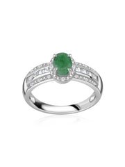Verdant Majesty Zambian Emerald Silver Ring