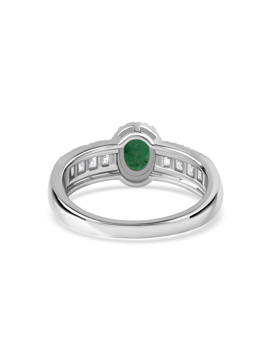 Verdant Majesty Zambian Emerald Silver Ring