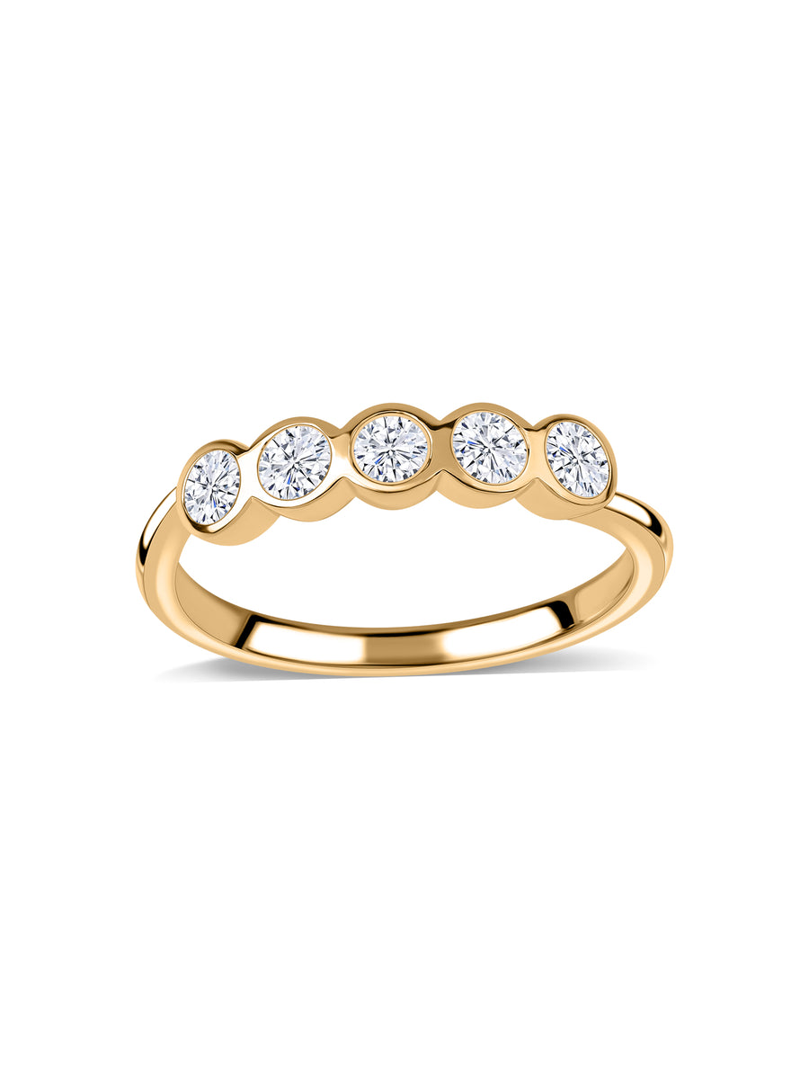 Modern Bezel-Set Lab Grown Diamond Ring