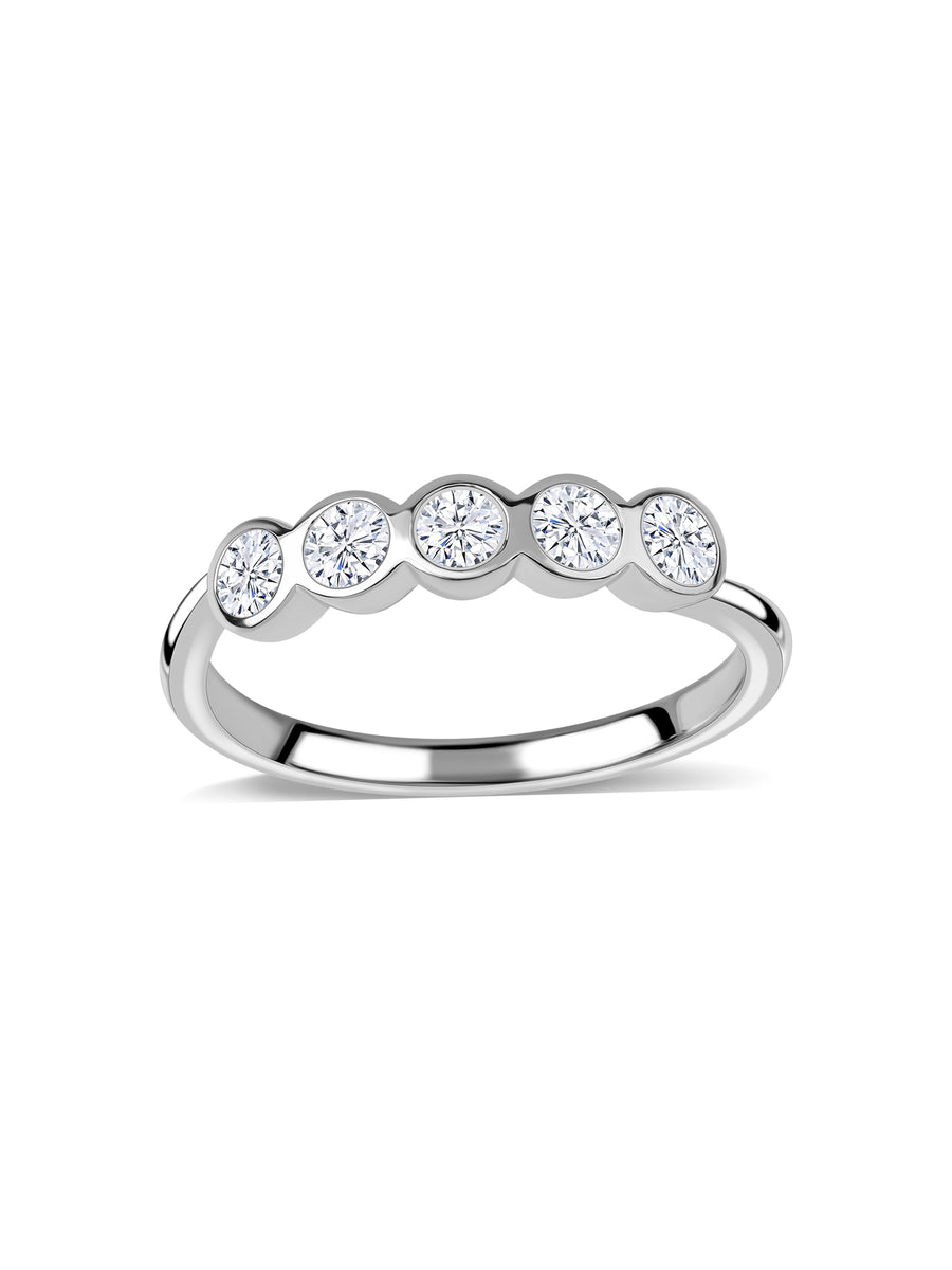 Modern Bezel-Set Lab Grown Diamond Ring