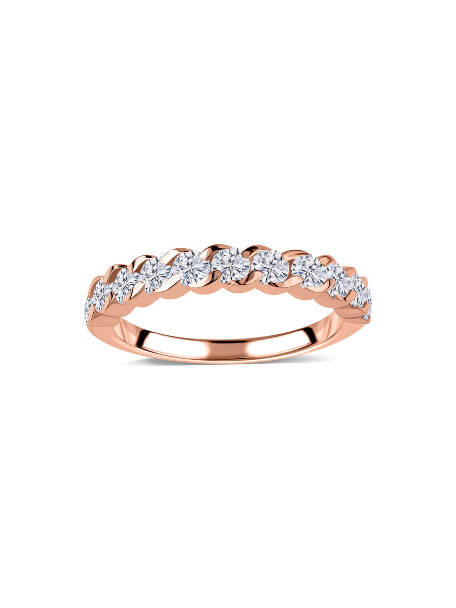Elegant Semi-Bezel Lab Grown Diamond Band Ring