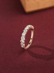 Elegant Semi-Bezel Lab Grown Diamond Band Ring