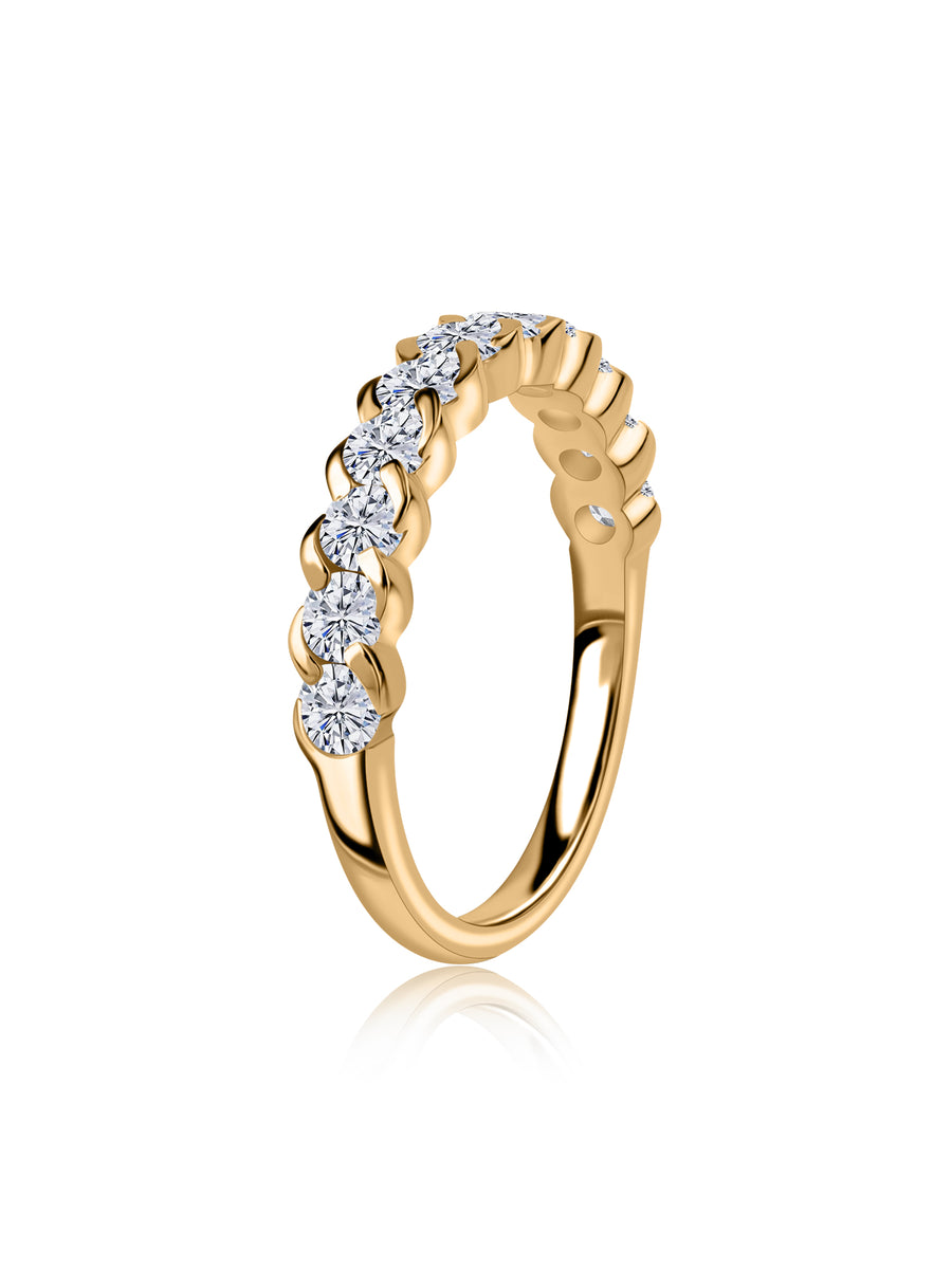 Elegant Semi-Bezel Lab Grown Diamond Band Ring