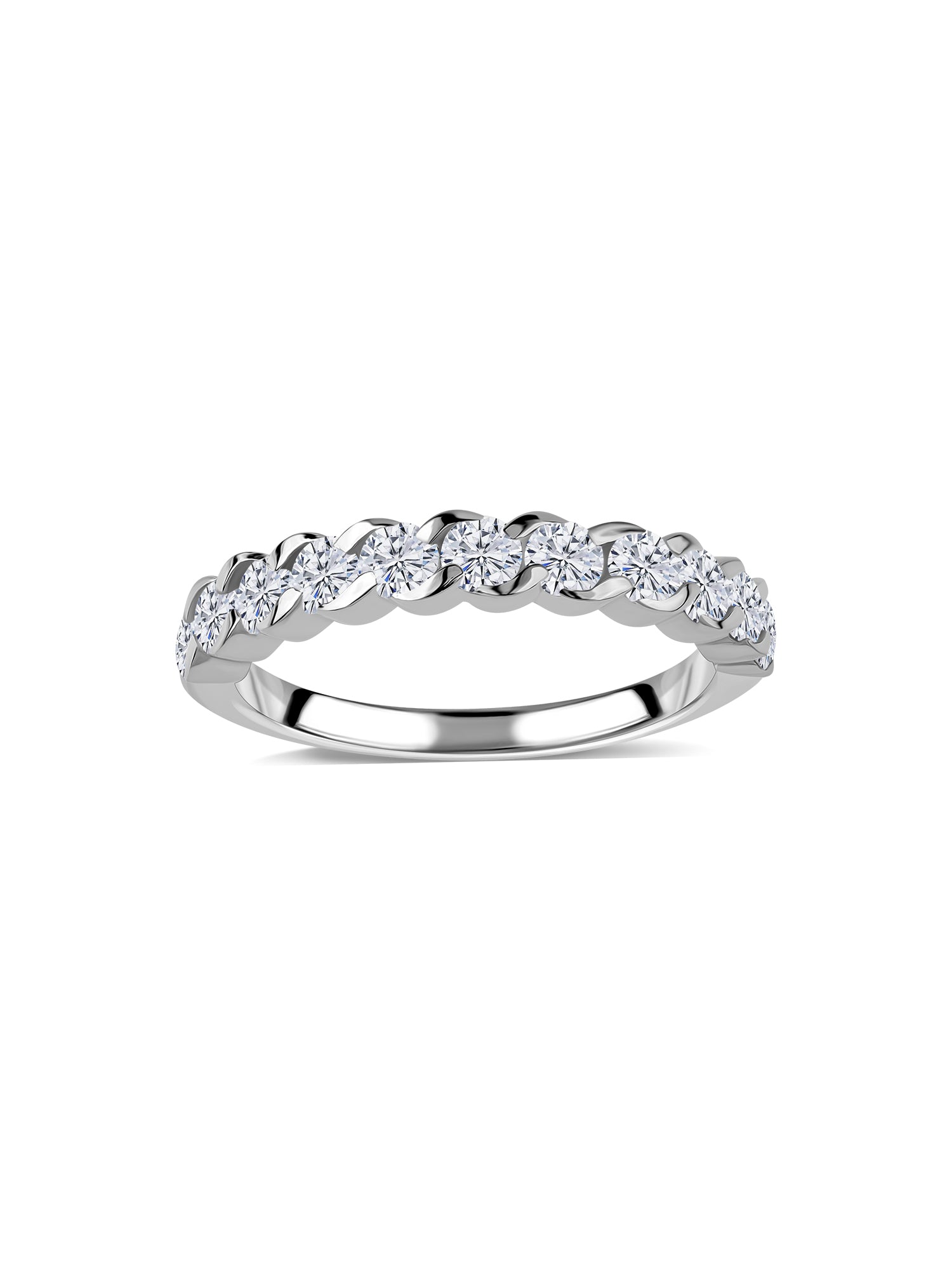 Elegant Semi-Bezel Lab Grown Diamond Band Ring