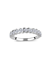 Elegant Semi-Bezel Lab Grown Diamond Band Ring