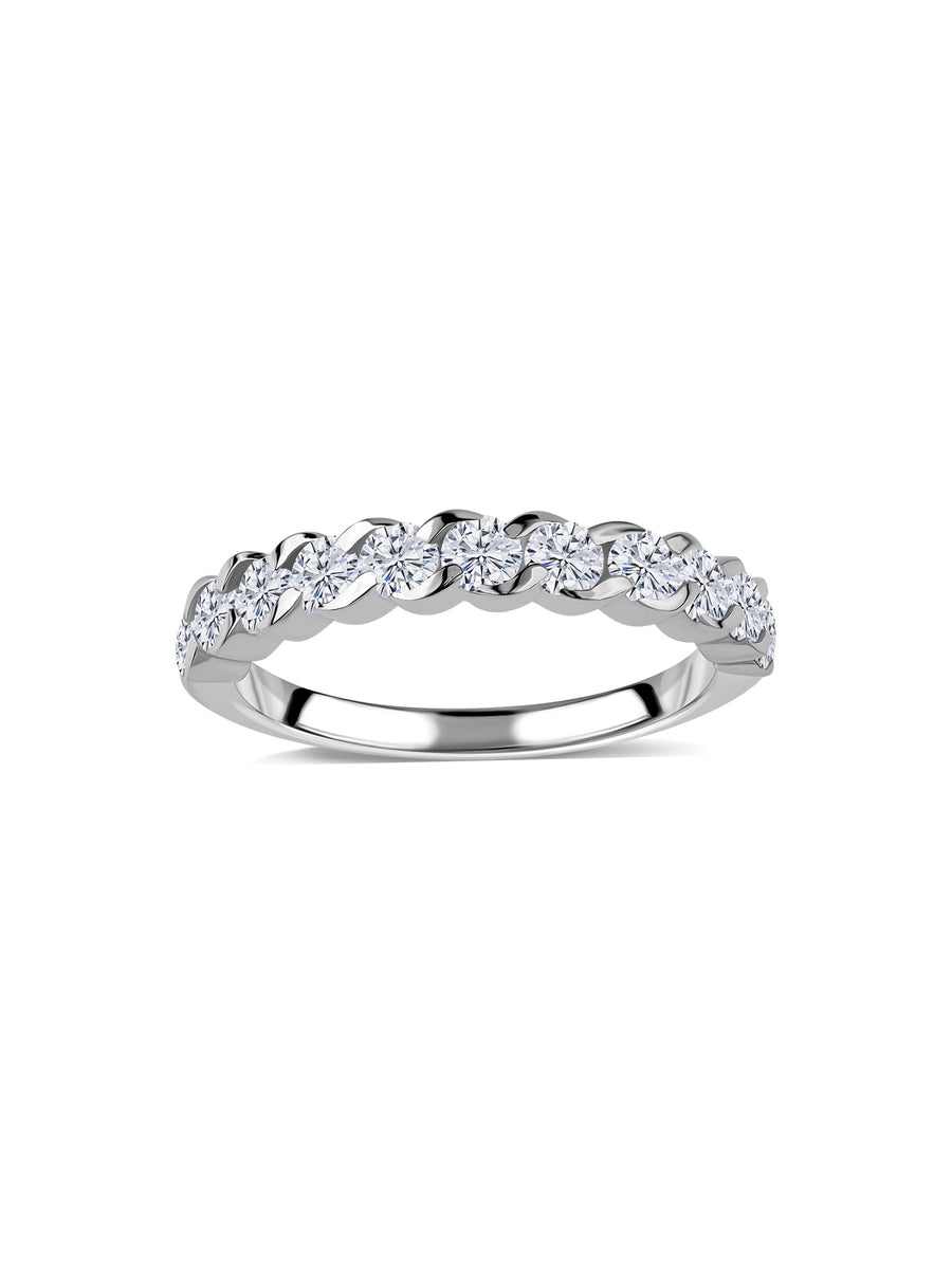 Elegant Semi-Bezel Lab Grown Diamond Band Ring