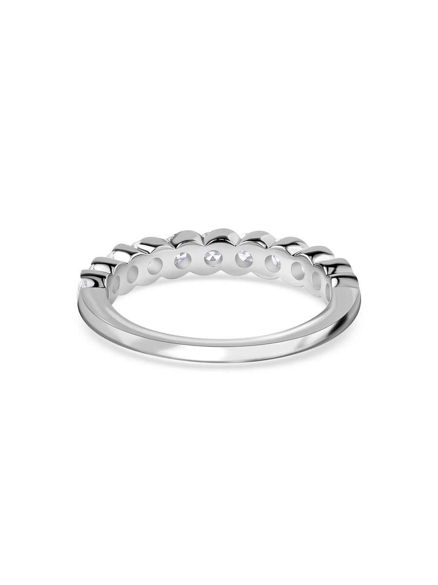 Elegant Semi-Bezel Lab Grown Diamond Band Ring