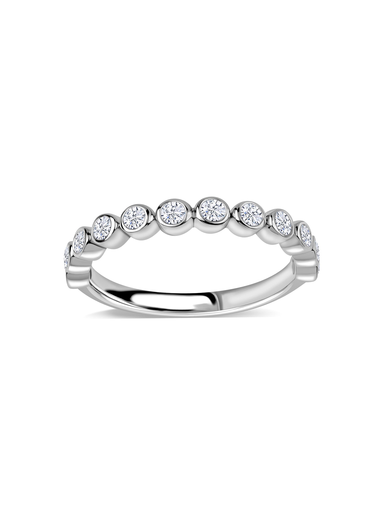 Dazzling Bezel Diamond Band Ring