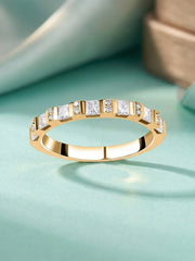 Princess & Round Diamond Bar Ring