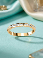 Semi Bezel Diamond Wedding Band Ring