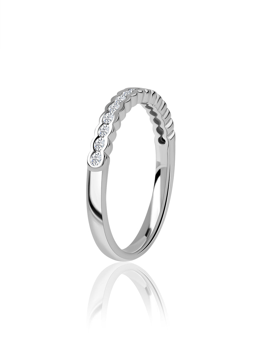 Semi Bezel Diamond Wedding Band Ring
