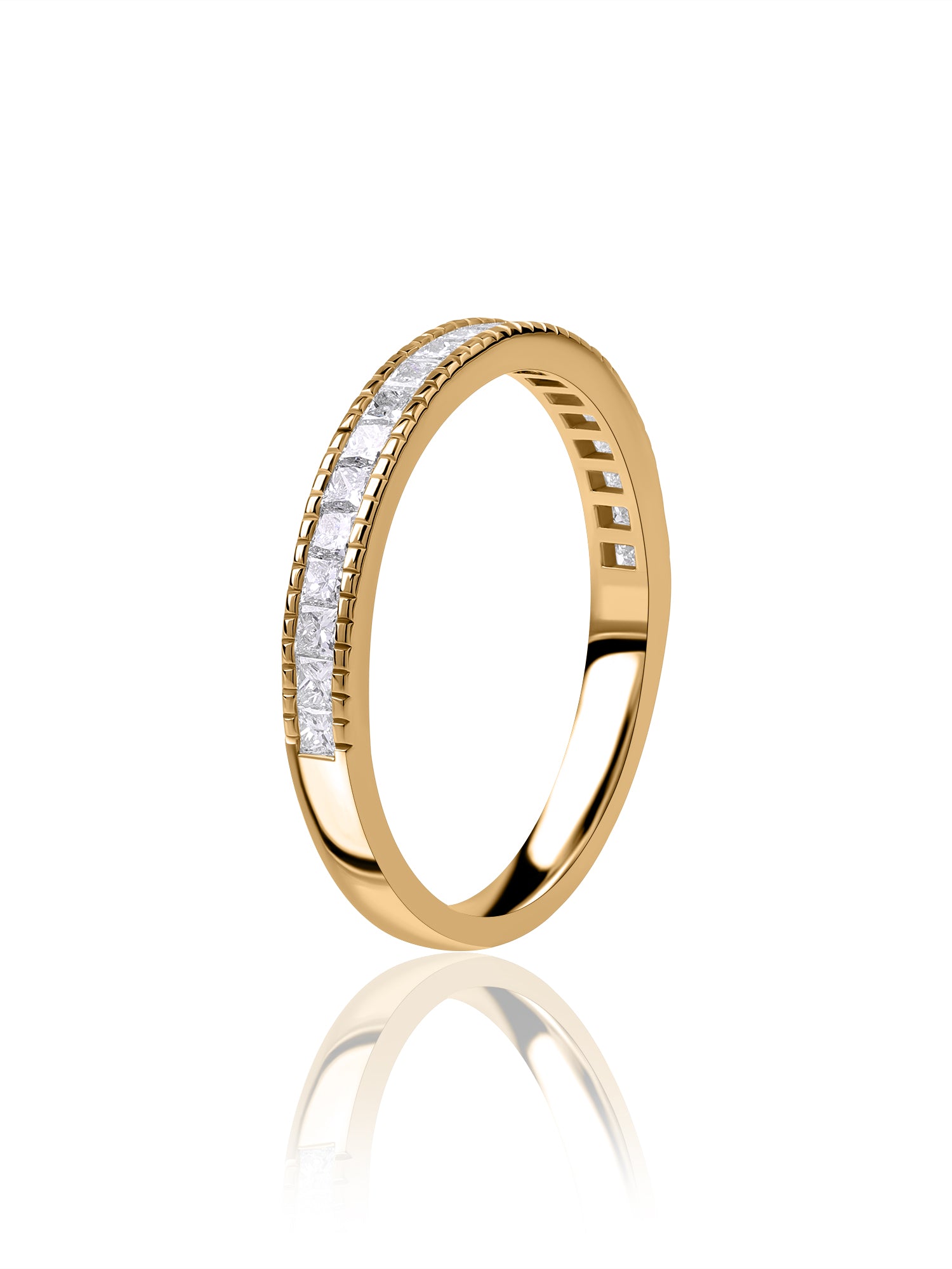 Princess-Cut Diamond Channel Band RIng
