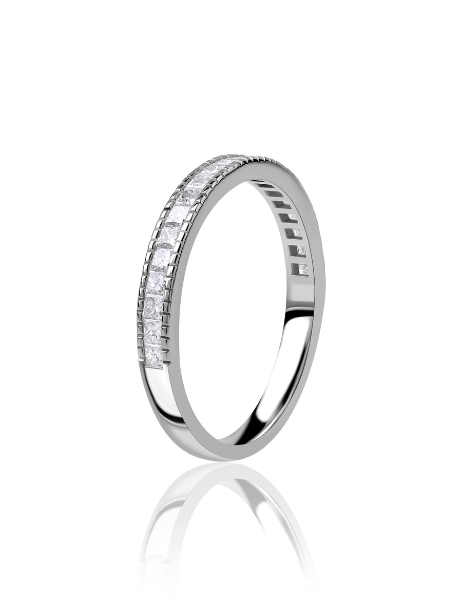 Princess-Cut Diamond Channel Band RIng