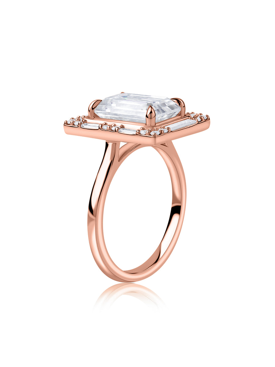 3 Carat Emerald Cut Solitaire Lab Diamond Ring