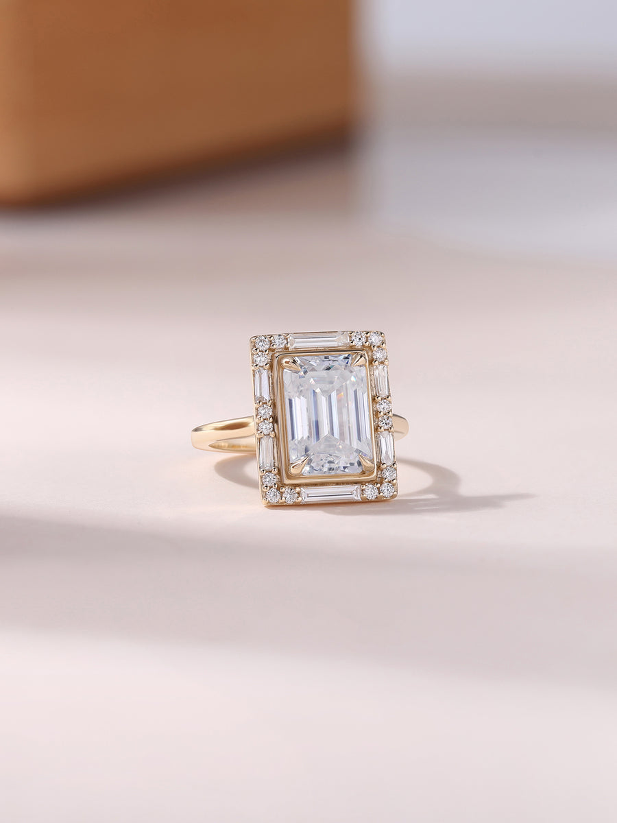 3 Carat Emerald Cut Solitaire Lab Diamond Ring
