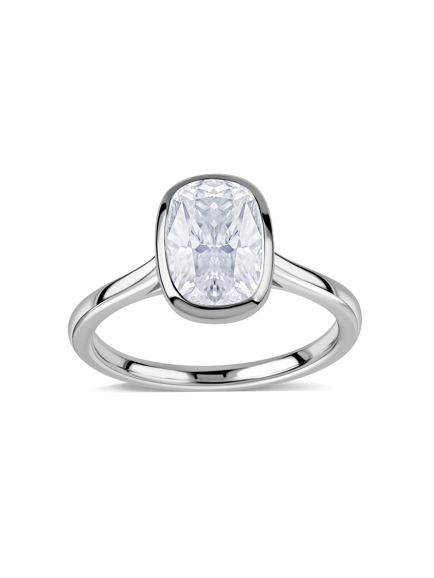 3 Carat Cushion Cut Lab Diamond Bezel Ring
