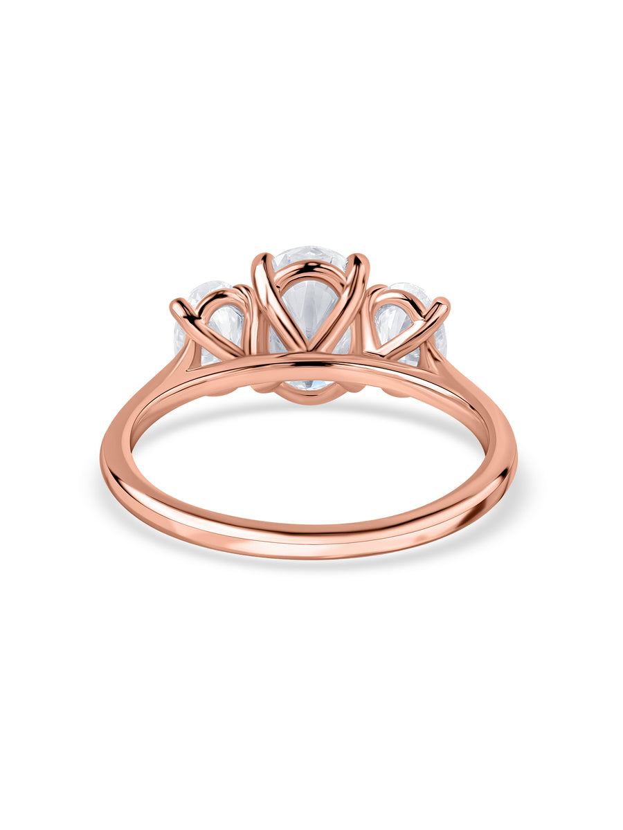 Lab Diamond Three Stone Engagement Ring