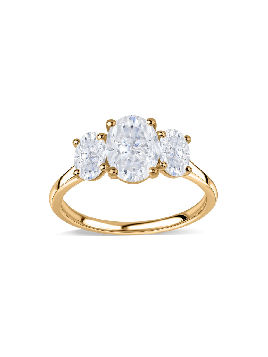 Lab Diamond Three Stone Engagement Ring – Ornate Jewels