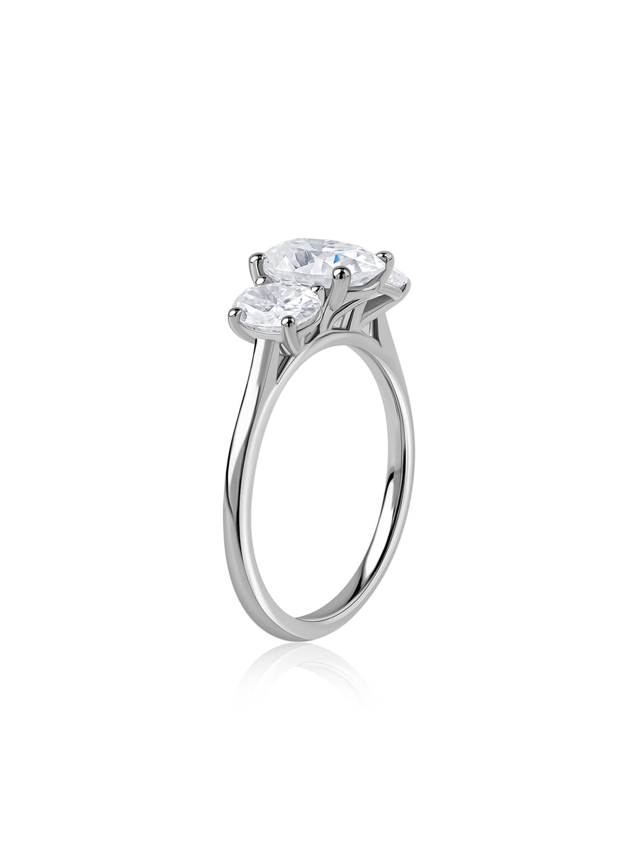 Lab Diamond Three Stone Engagement Ring