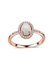 Ethiopian Opal Halo Gold Ring