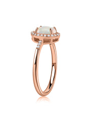 Ethiopian Opal Halo Gold Ring