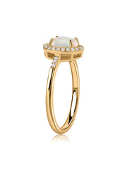 Ethiopian Opal Halo Gold Ring