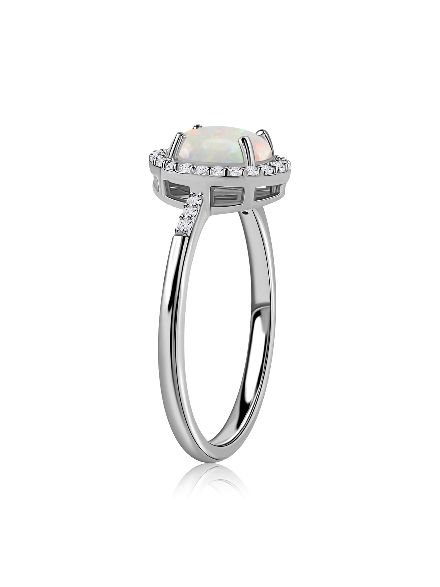 Ethiopian Opal Halo Gold Ring