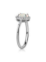 Ethiopian Opal Halo Gold Ring