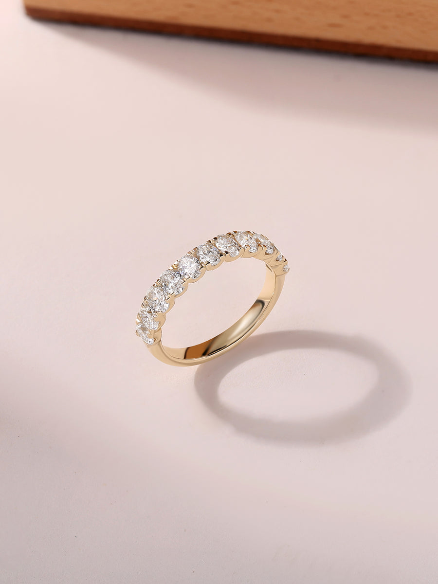 Lab Diamond Oval Wedding Band Ring