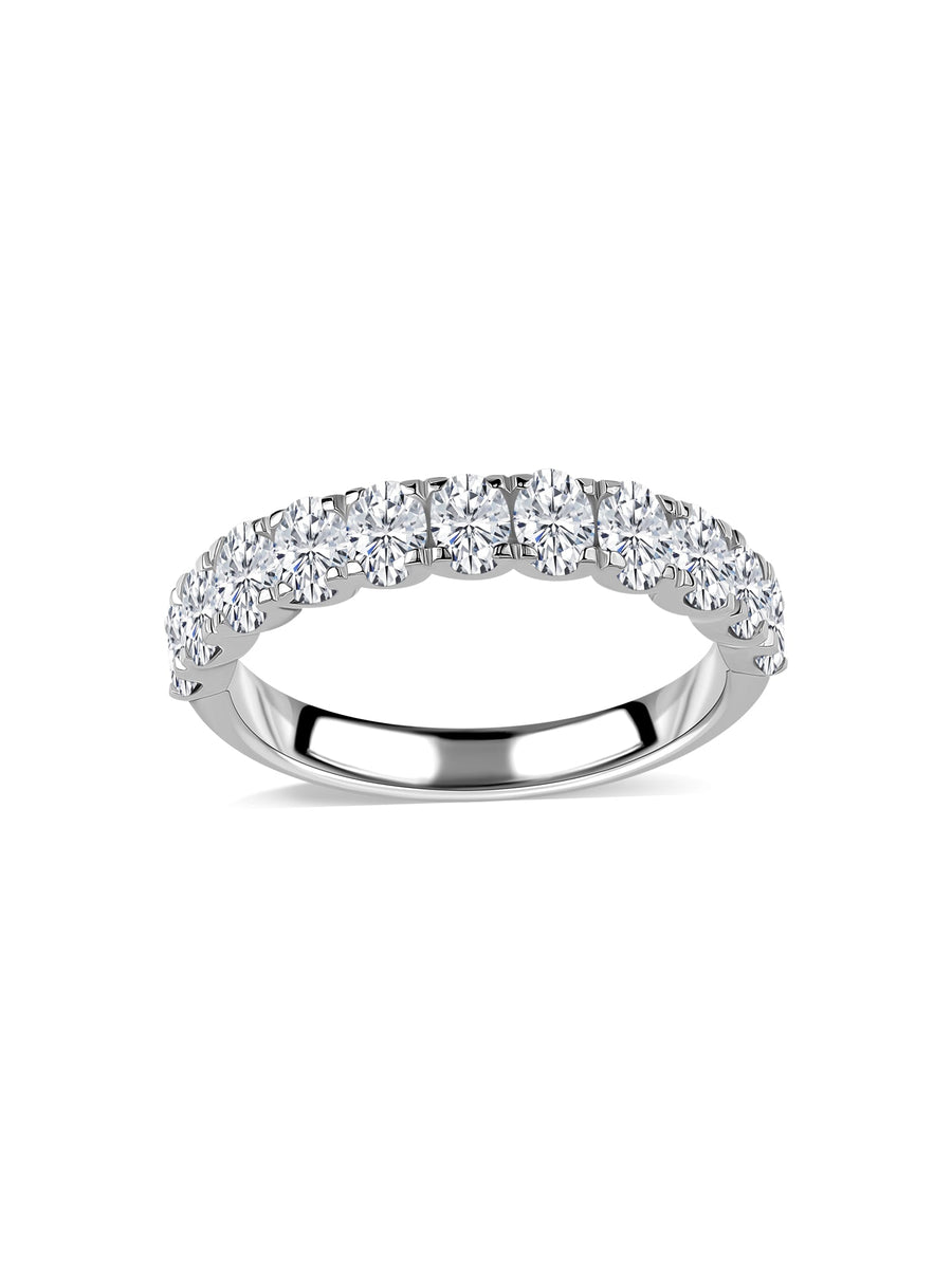 Lab Diamond Oval Wedding Band Ring