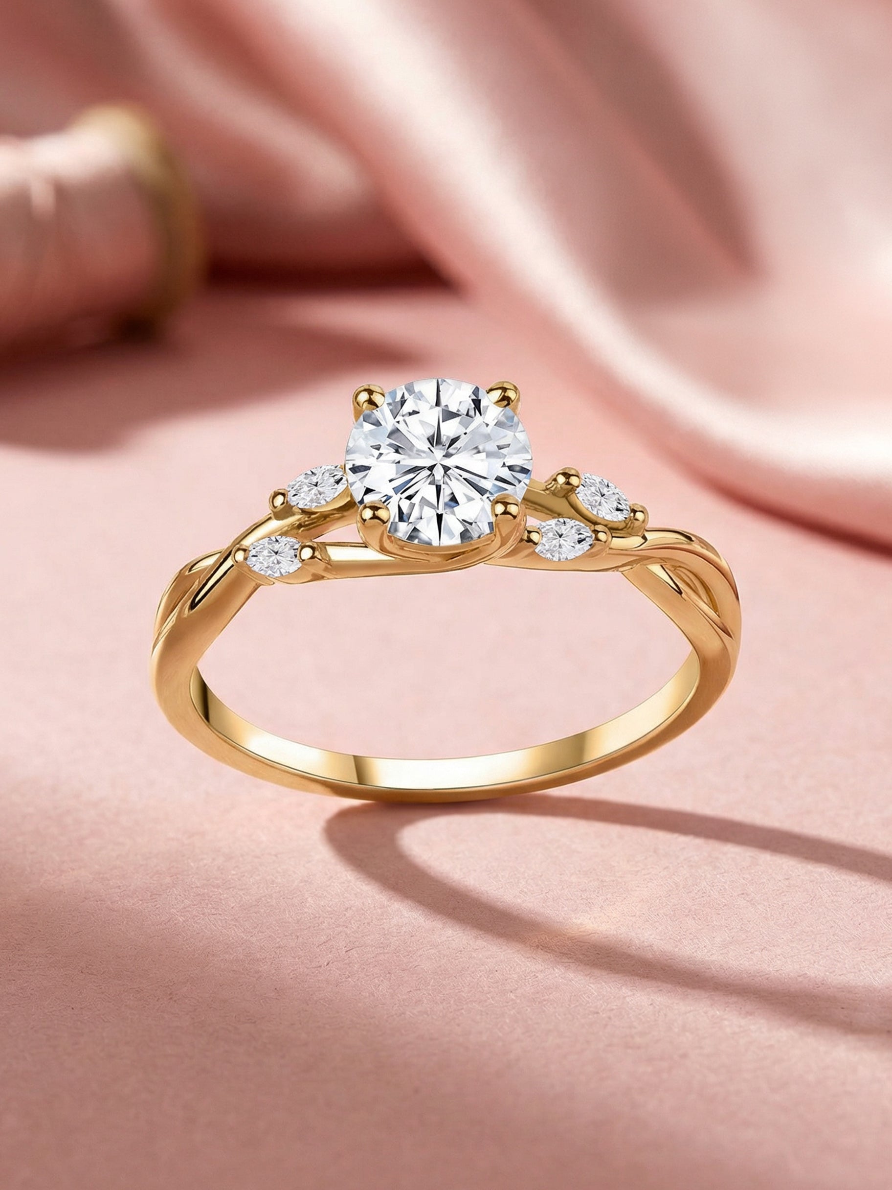 Celestial Spark Round Cluster Lab Grown Diamond Gold Ring