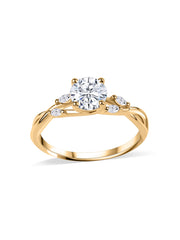 Celestial Spark Round Cluster Lab Grown Diamond Gold Ring