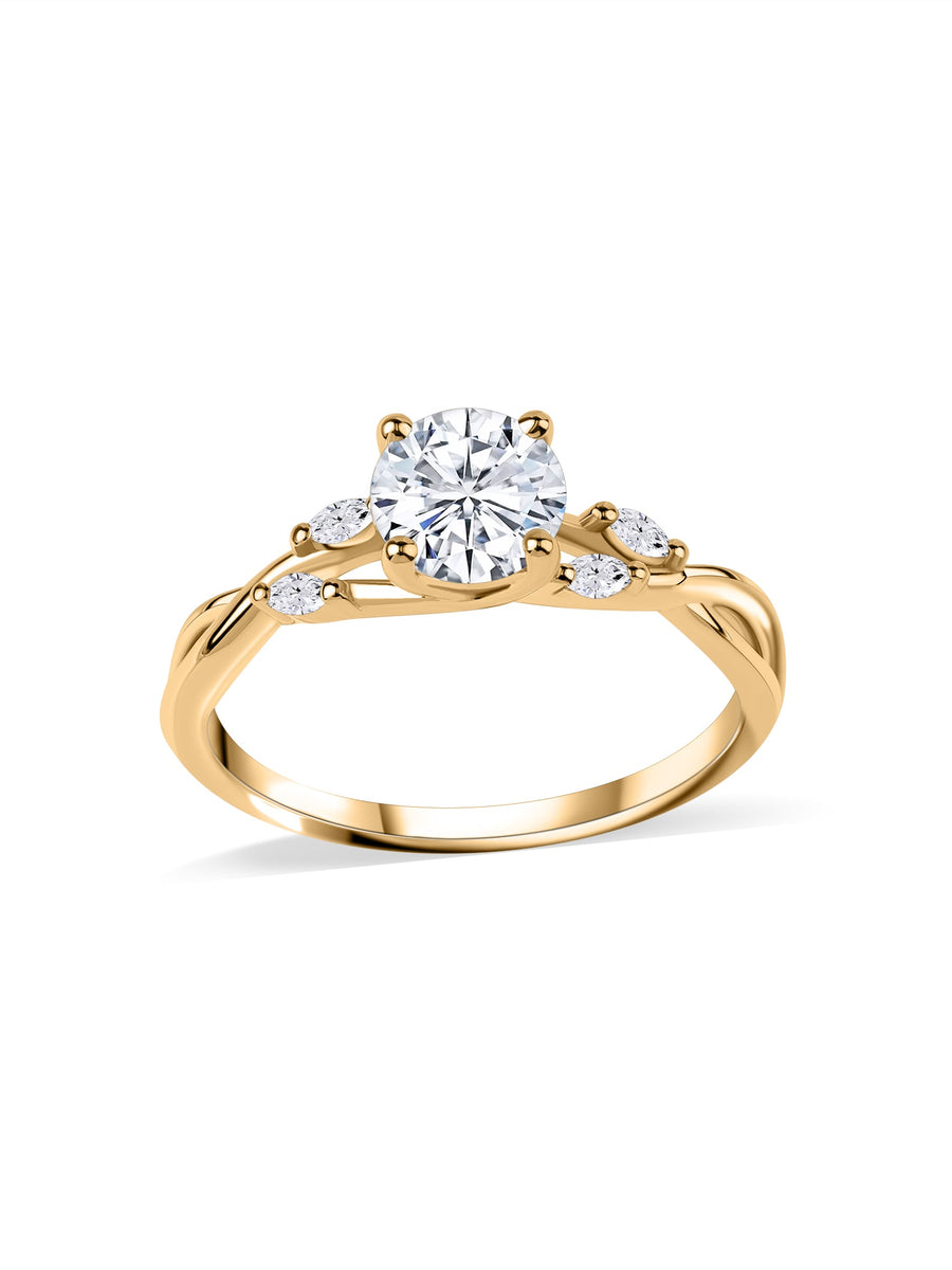 Celestial Spark Round Cluster Lab Grown Diamond Gold Ring