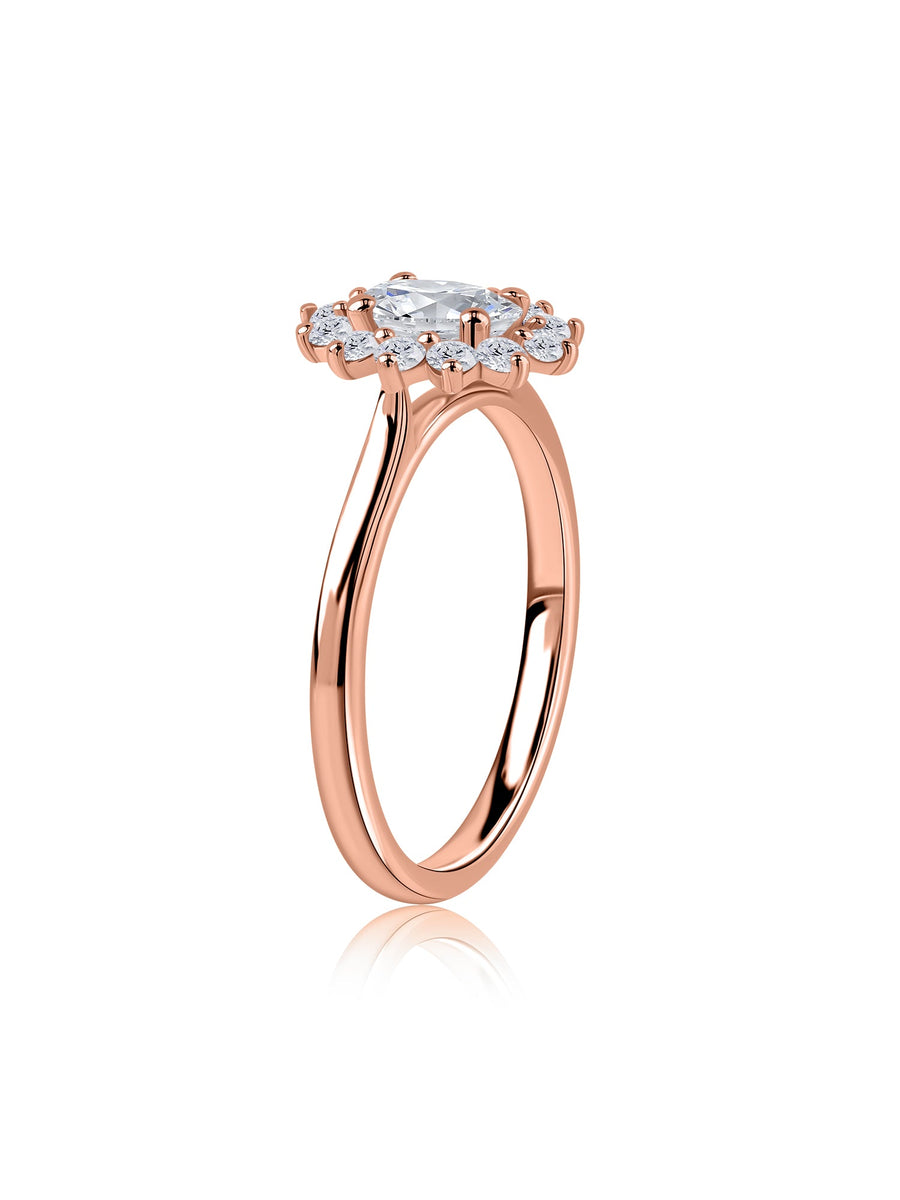 Blossom Shine Floral Lab Grown Diamond Gold Ring