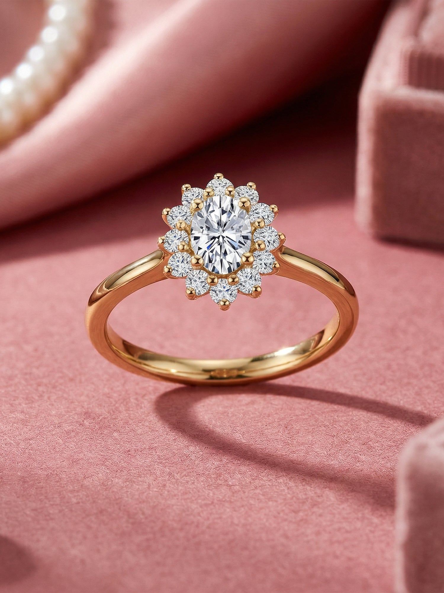 Blossom Shine Floral Lab Grown Diamond Gold Ring