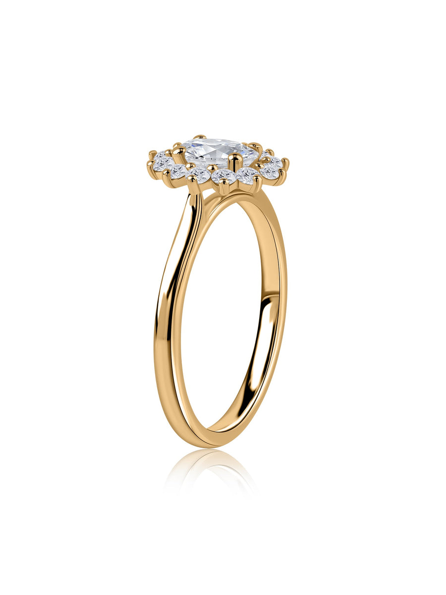 Blossom Shine Floral Lab Grown Diamond Gold Ring