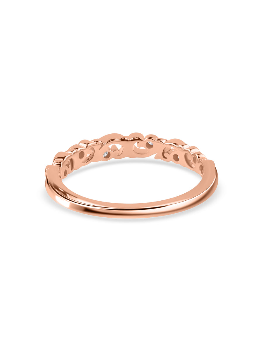 Filigree Swirl Diamond Band Ring