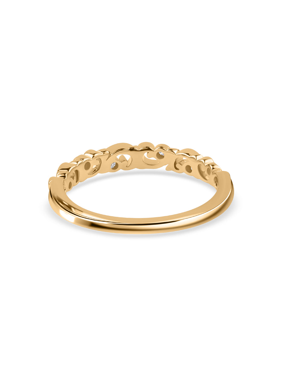 Filigree Swirl Diamond Band Ring