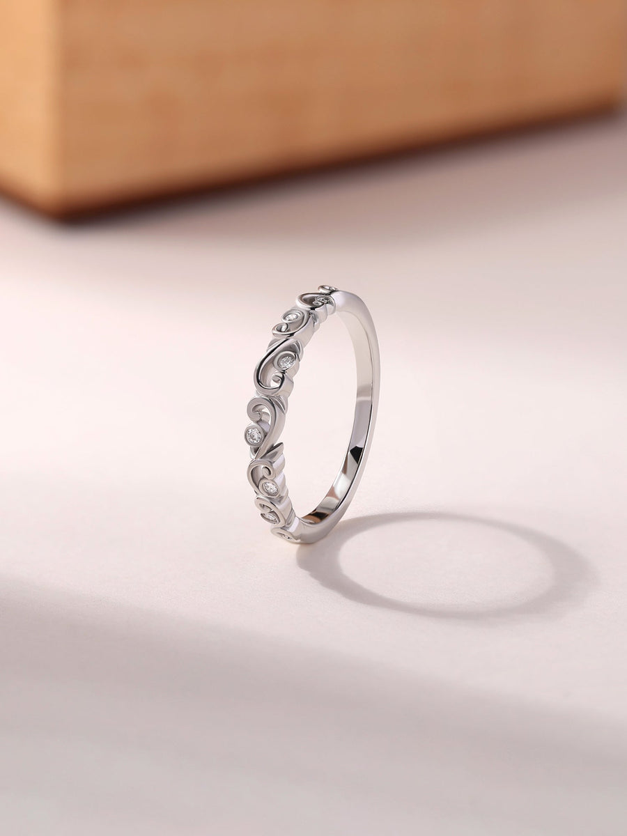Filigree Swirl Diamond Band Ring – Ornate Jewels - Main Image