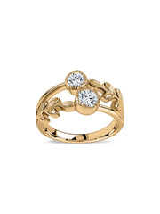 Golden Bloom Floral Lab Grown Diamond Gold Ring