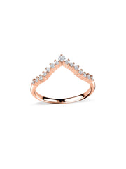 Sparkle Curve Lab Grown Diamond Chevron Gold Ring