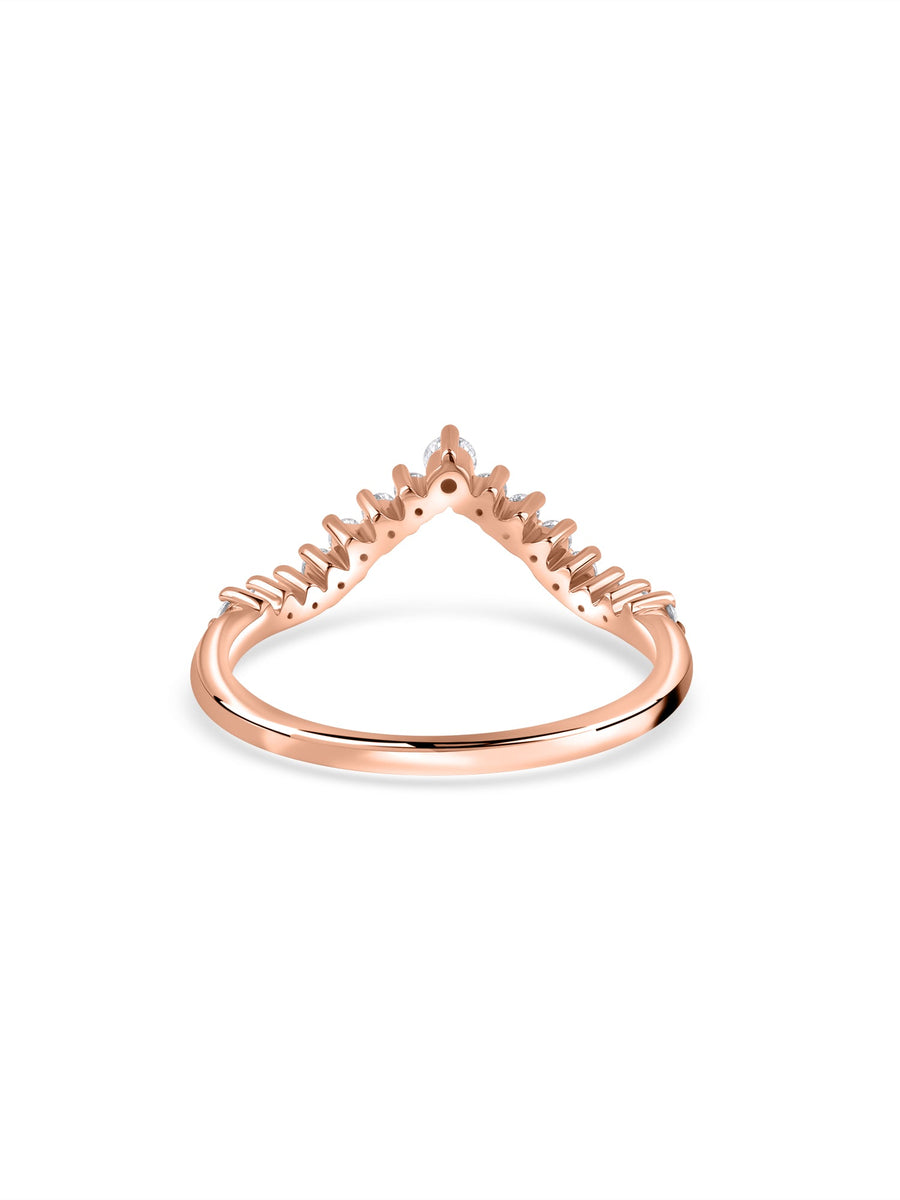 Sparkle Curve Lab Grown Diamond Chevron Gold Ring