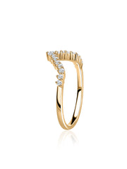 Sparkle Curve Lab Grown Diamond Chevron Gold Ring