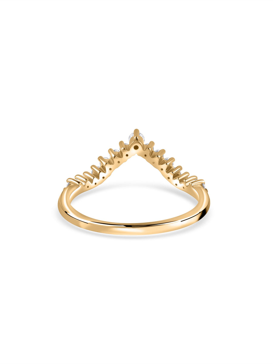 Sparkle Curve Lab Grown Diamond Chevron Gold Ring